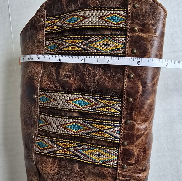Old Gringo Brown Leather Heeled Boots Elina 7.5 Tall Boho - Picture 16 of 16